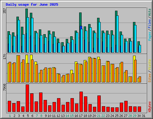 Daily usage for June 2025