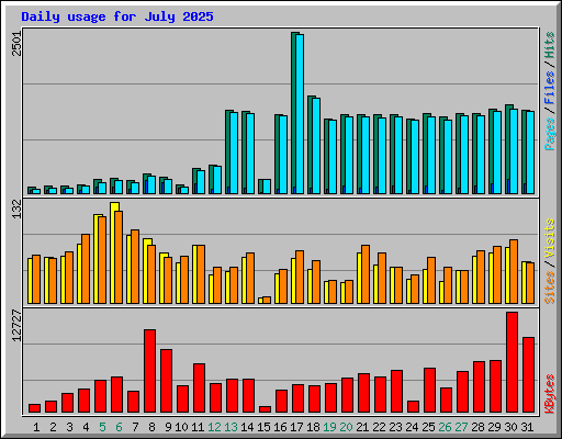 Daily usage for July 2025