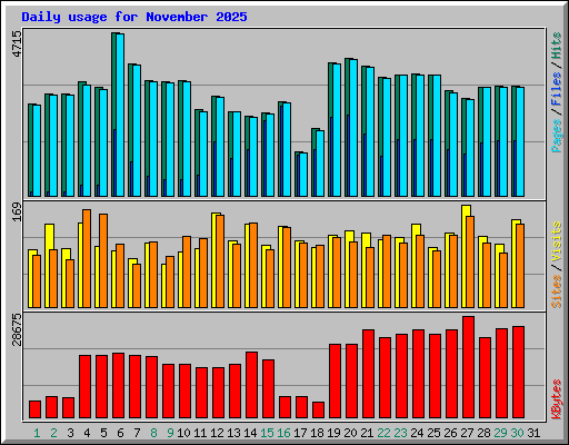 Daily usage for November 2025