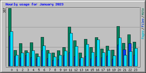 Hourly usage for January 2023