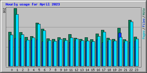 Hourly usage for April 2023