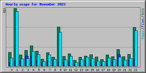 Hourly usage for November 2023