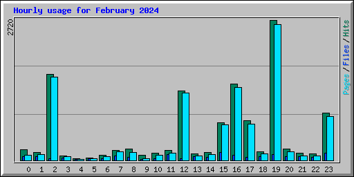 Hourly usage for February 2024