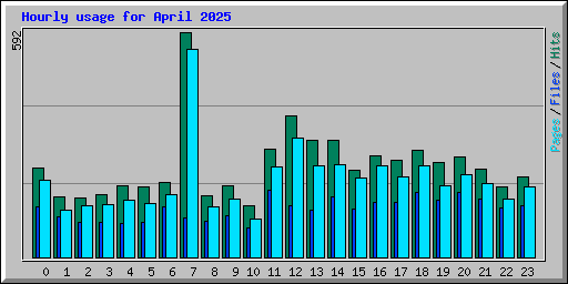 Hourly usage for April 2025