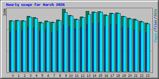 Hourly usage for March 2026